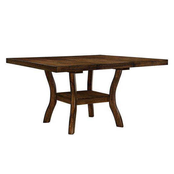 Mindy Veneer and Engineered Wood - Expandable Table with Leaf - Dining Room Place - Brown Finish Appeal