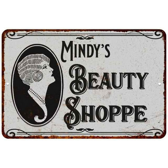 Mindy's Beauty Shoppe Chic Sign Vintage Decor 8x12 Metal Sign 208120021476