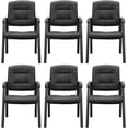 thumbnail image 1 of Naomi Home Mindy Office Guest Chair Set of 6, Heavy Duty Leather Executive Waiting Room Chairs, Lobby Reception Chairs with Padded Arm Rest, Side Chair, Conference Room Chairs Set of 6 -Black, 1 of 9