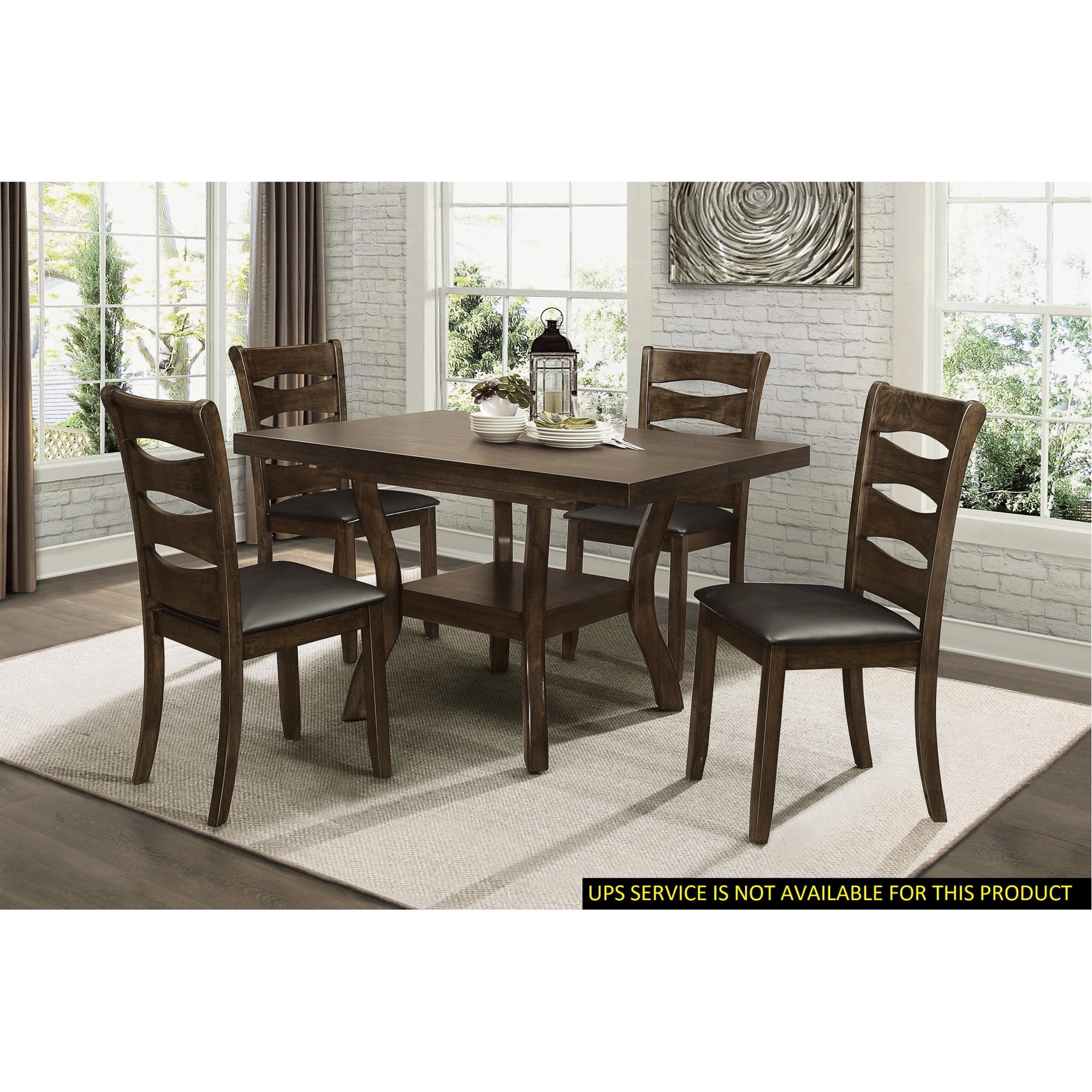 Mindy veneer dining set with faux leather seats | For a stylish dining ...