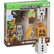 Mine Craft 3D Erasers, 6-Pack Deluxe Collector Set, 12 Iconic Characters to Collect, Own The Entire Series