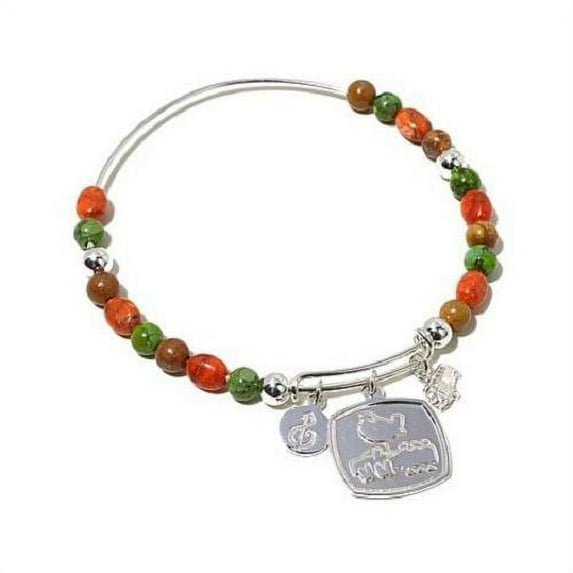 Mine Finds by Jay King Multi Gem Stone Woodstock Solid Sterling Silver Bangle Bracelet