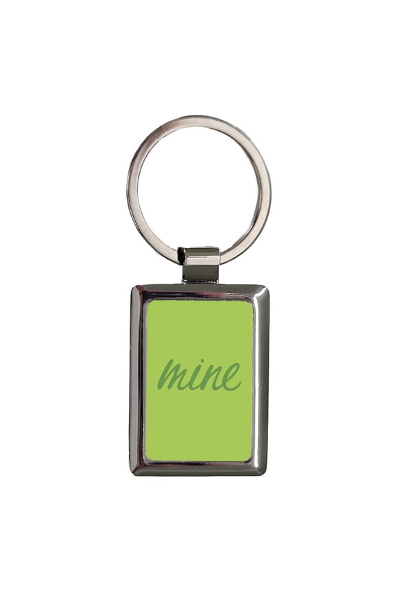 Mine Green Funny Metal Rectangle Keychain