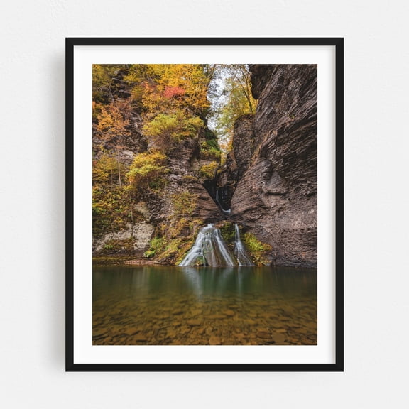 Mine Kill Falls - New York Photography Black Framed Wall Art Print 16 x 20 inches