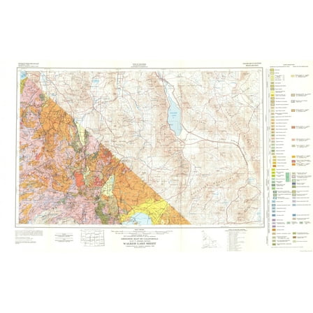Historic Mine Map - Walker Lake California Mines Sheet - Koenig 1959 - 37.39 x 23 - Vintage Wall Art