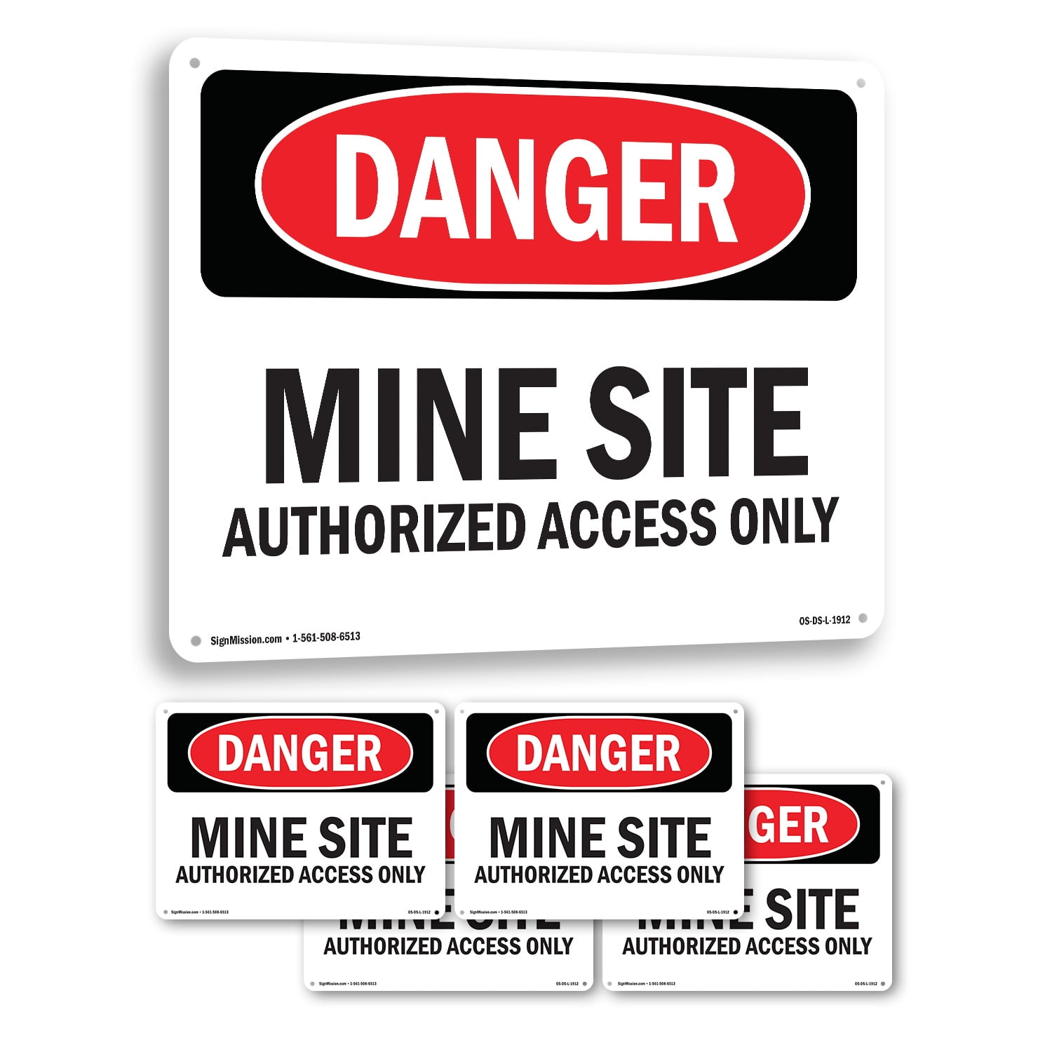 Mine Site Authorized Access Only OSHA Danger Aluminum Sign 24 Inch x 18 ...