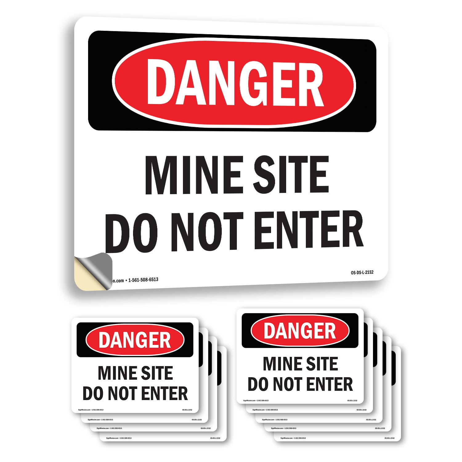 Mine Site Do Not Enter OSHA Danger Vinyl Decal Label 24 Inch x 18 Inch ...