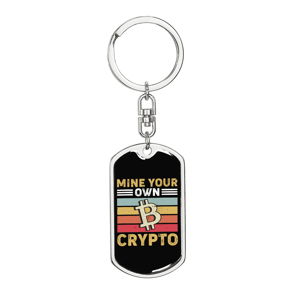 Mine Your Own Crypto Stainless Steel or 18k Gold Premium Swivel Dog Tag  Keychain - Walmart.com