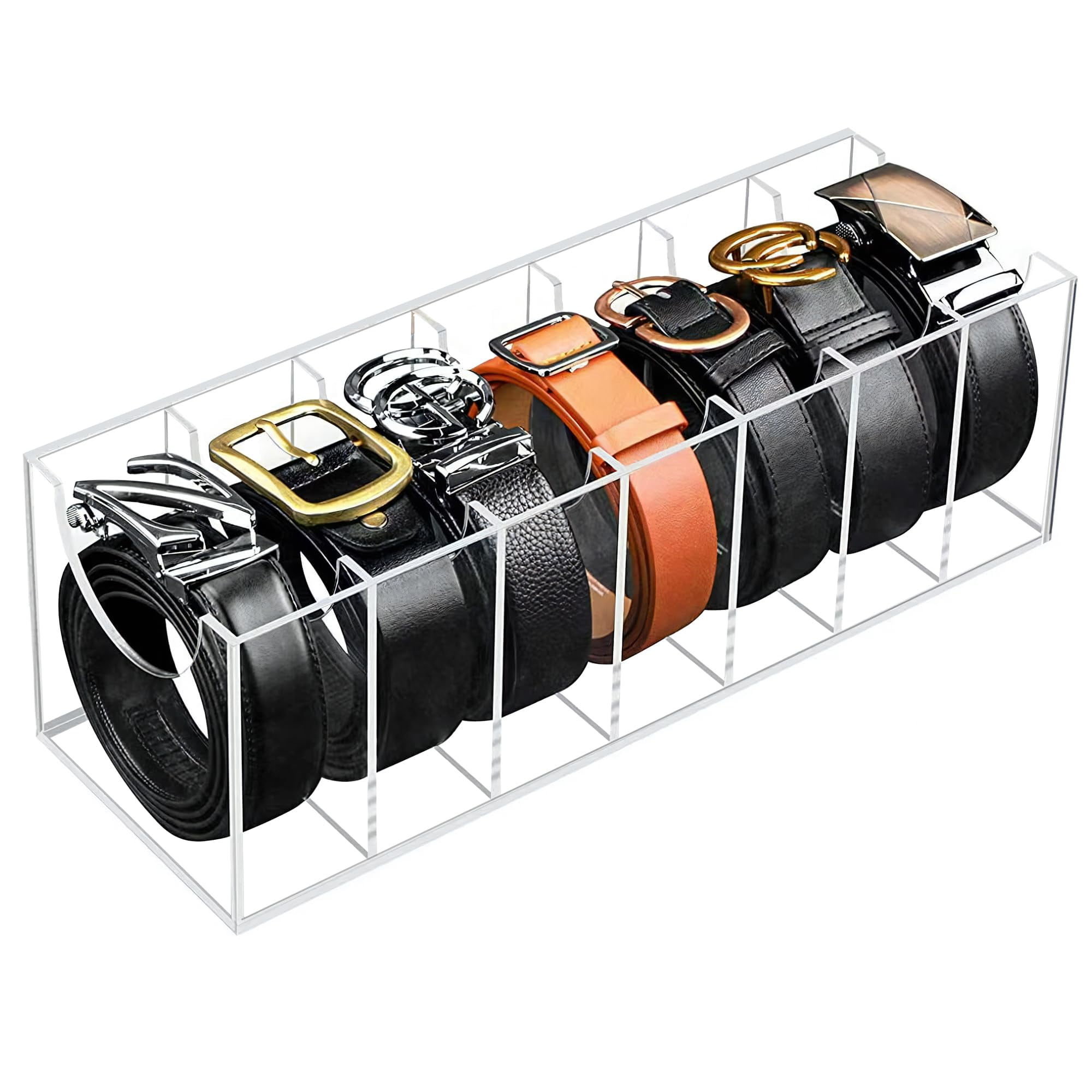 MineSign Belt Organizer With EC36 7 Compartments Belt Storage Box for ...