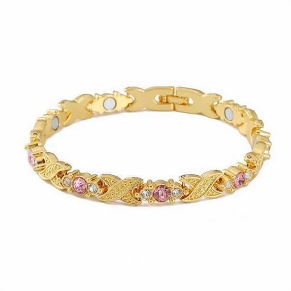 Mineart 14K Gold Plated Tennis Bracelet for Women - Colorful Birthstone 6mm Round CZ Gemstones, Perfect Anniversary Birthday Gift