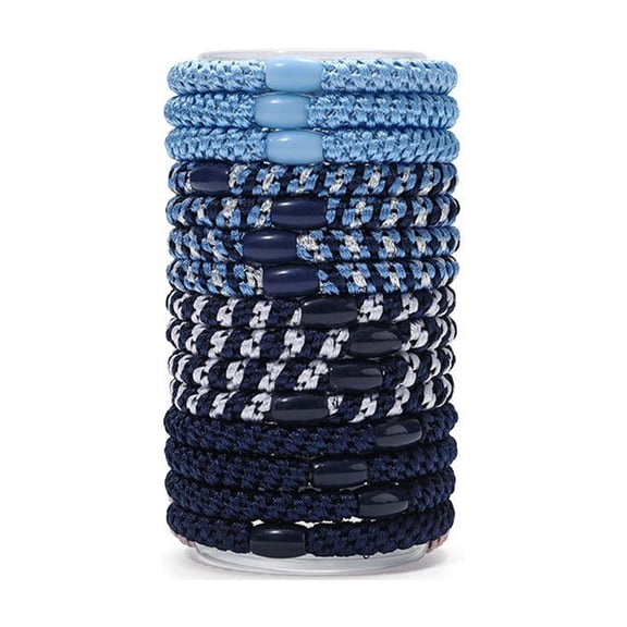 Mineart 15 Pcs Jar-packed Woven Elastic Hair Ties, Soft Non-slip Hair Bands for Thick Thin Hair Daily Ponytail Hairstyle Styling