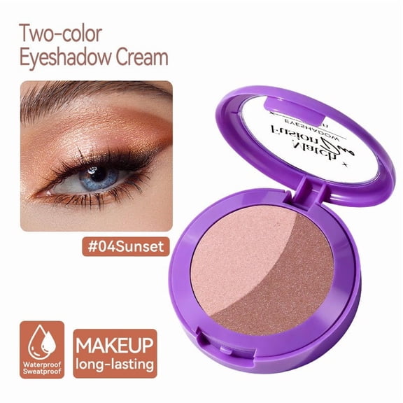 Mineart 2-Color Eyeshadow 0.18 Oz Natural Waterproof Daily Eye Makeup