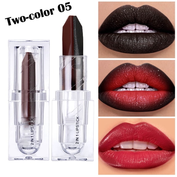 Mineart 2-Color Lipstick Moisturizing Shimmer Long-Lasting Daily Lip Makeup