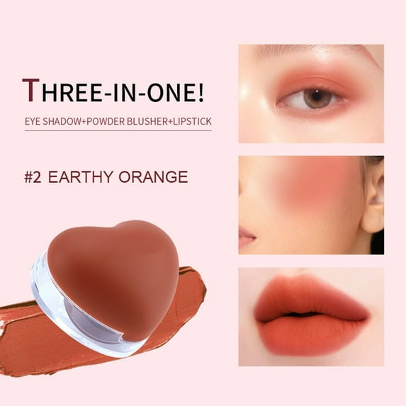 Mineart 3 In 1 Matte Velvet Heart Shape Long Lasting Lip Mud 3g, Hydrating Pigmented Formula, Transfer Resistant Non Stick, 3 Shade All In One Lip Color Essential