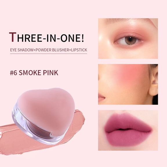 Mineart 3 In 1 Matte Velvet Heart Shape Long Lasting Lip Mud 3g, Hydrating Pigmented Formula, Transfer Resistant Non Stick, 3 Shade All In One Lip Color Essential