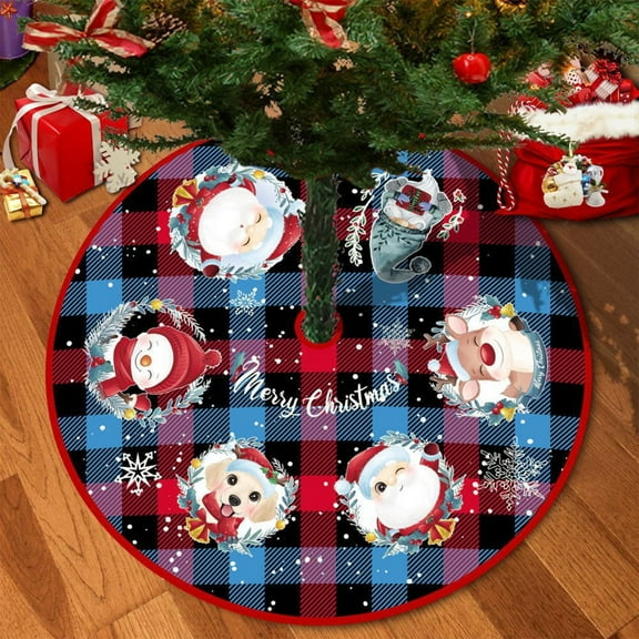 Mineart 35 In Christmas Tree Skirt, Features Delicate Print, Tree Bottom Decoration for Classic and Modern Christmas Home Themes