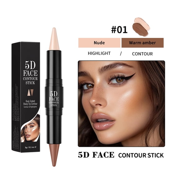 Mineart 5D Facial Contour Highlighter Stick 3g 3D Brightening Highlight Stick Creamy Blendable Shimmer For Cheek Nose Facial Makeup Daily Use