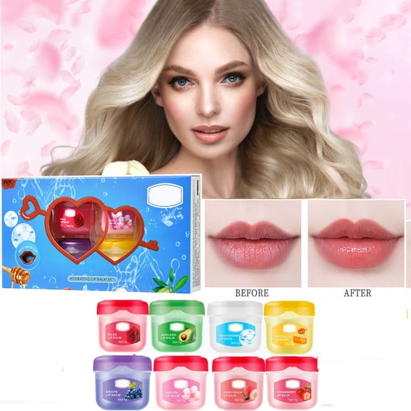 Mineart 8 Piece Lip Mask Gift Set Day And Night Use Hydrating Nourishing Daily Lip Care Kit