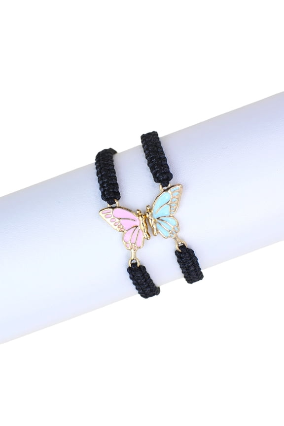 Bracelets, Butterfly Friendship Bracelets Adjustable Strand Best Friends Bracelet, Handmade Charm Couples Jewelry Gifts for Women Couples