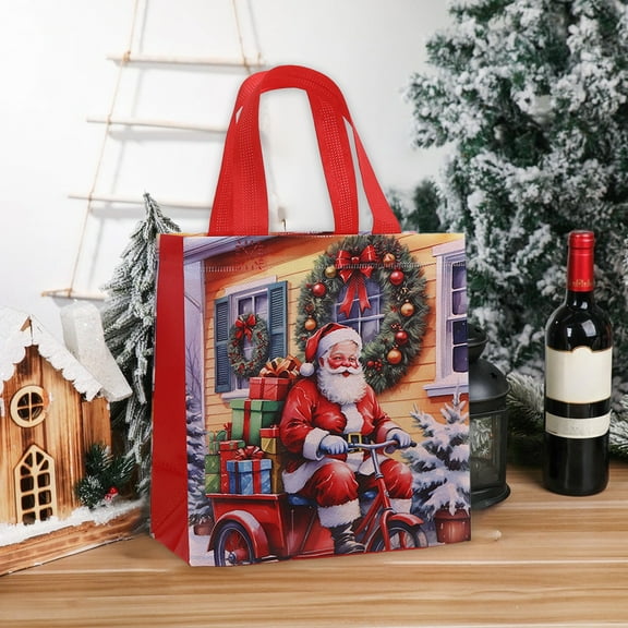 Mineart Christmas Black Color Handbag Non Woven Shopping Bag Holiday Gift Gift Packaging Bag
