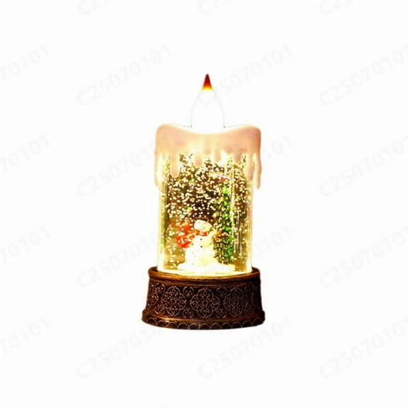 Mineart Christmas Luminous Water Filled Candles, 100ml Small Wind-Resistant Night Lights with Warm Glow for Tabletop, Mantel and Christmas Tree Ornament Decorations