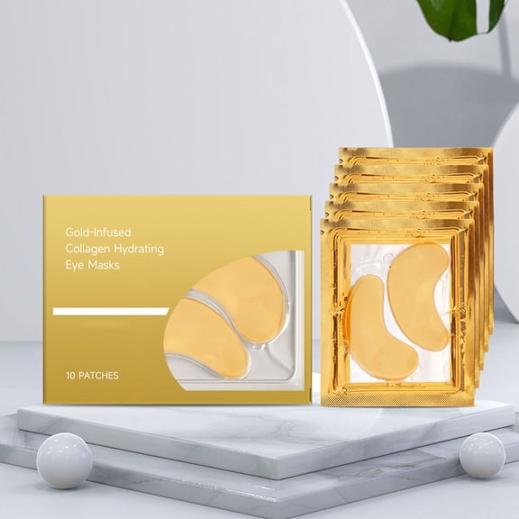 Mineart Collagen Moisturizing Gold Eye Mask Patches Hydrating Nourishing 10pc Daily Eye Care Product For Youthful Eyes