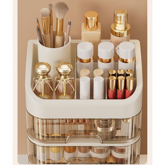 Mineart Cosmetic Storage Box Desktop Storage Dusted Proof Mask Lipstick Crossed Border Plastic Storage Shelf