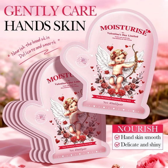 Mineart Cupid Rose Nourishing Hand Mask Hydrating Repairing Soothing Daily Hand Care Treatment For Dry Hands 1.35 Fl Oz