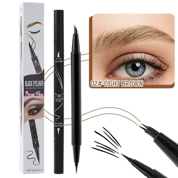 Mineart Dual-End 2-Fork Eyebrow Pencil Waterproof Smudge-Proof Daily Eyebrow Makeup