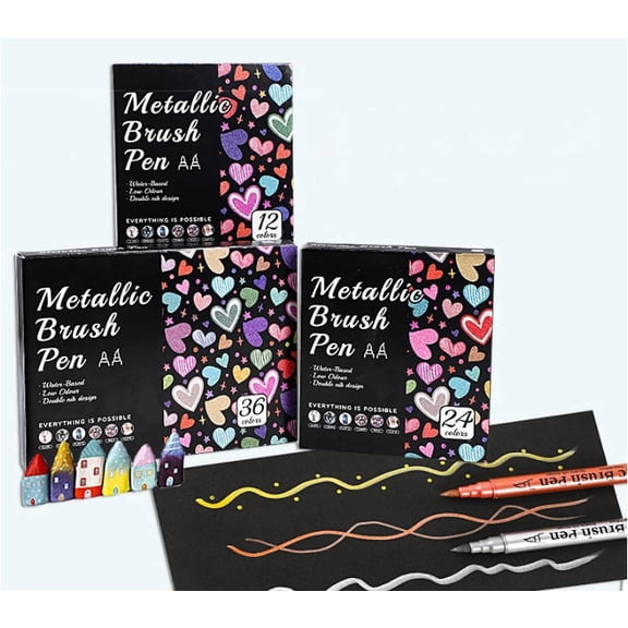 Mineart Dual Head Acrylic Metallic Nail Art Pen Set Smooth Application Vibrant Color For Daily Manicure And Design
