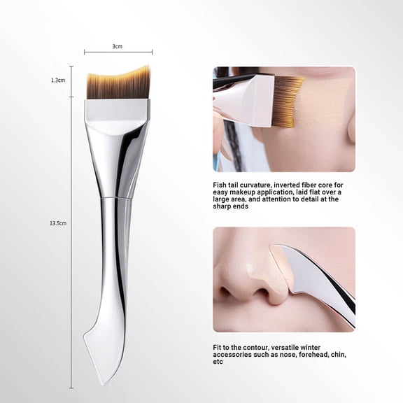 Mineart Dual Head Fish Tail Foundation Brush Seamless Blending For Daily Makeup Application