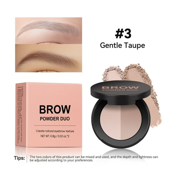 Mineart Dual Tone Natural Pigment Eyebrow Powder 1.6g, Waterproof Smudge Proof Brow Powder with Soft Texture for Defined Long Lasting Eyebrow Makeup Look