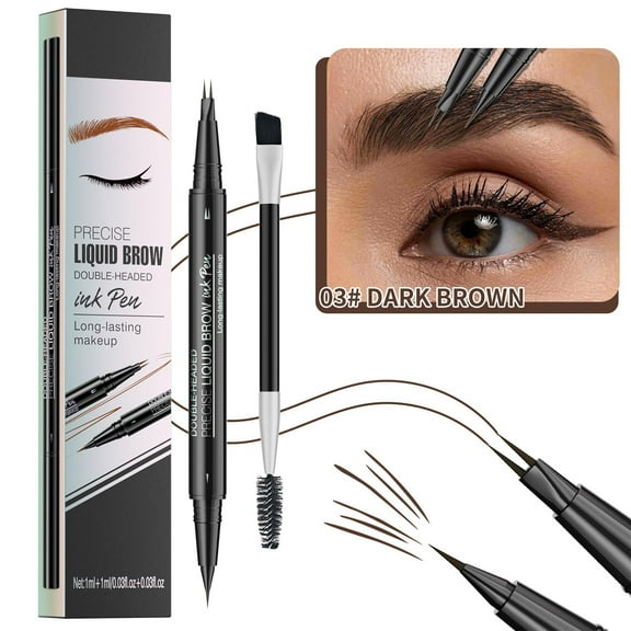 Mineart Dual-tip Eyebrow Pencil 18g Precise Defining Filling Ultra-fine Tip Waterproof Sweatproof Smudge-proof Long-lasting Brow Styling for Natural Fluffy Eyebrows Daily Makeup
