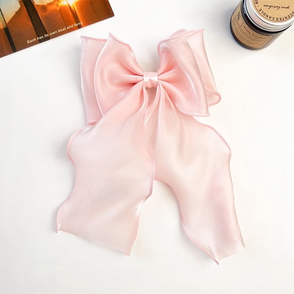 Mineart Elegant Mesh Tulle Hair Claws with Large Bowknot - Chiffon Hair Clips for Thick Hair and Women's Hair Accessories