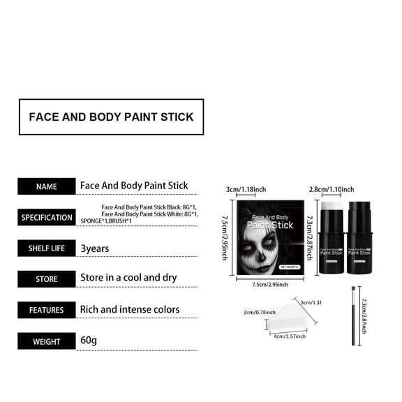 Mineart Face Paint Stick Set Vibrant Colors Easy Apply Daily Face Art And Makeup Kit