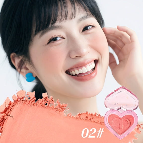 Mineart Heart-Shaped Blush Contour Palette Non-Flying Powder Warm Tone Daily Makeup