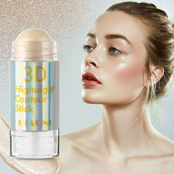 Mineart Highlighter Stick Shimmer Glow Waterproof Sweatproof Face Body Brightening Stick Lightweight Blendable Non-Cakey for Natural Radiant Makeup Look