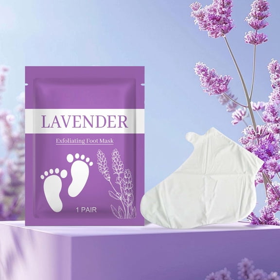 Mineart Lavender Exfoliating Foot Mask Gentle Cleansing Soothing Relaxing Softening Feet Daily Foot Care Smooth Enhancing Treatment