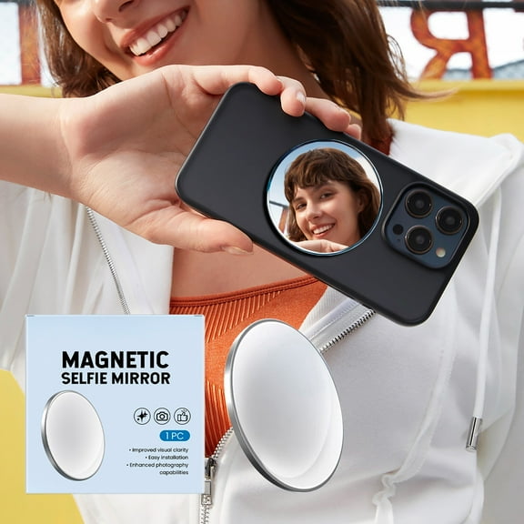 Mineart Magnetic Selfie Mirror, Clear HD Reflection, Strong Magnetic Adsorption, Portable Compact, Travel Friendly Makeup Mirror for Selfie & Beauty Touch Up