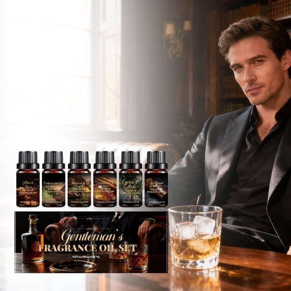 Mineart Men Aromatherapy Essential Oil Set 6 Bottles 0.35 Fl Oz Each Daily Spa Kit