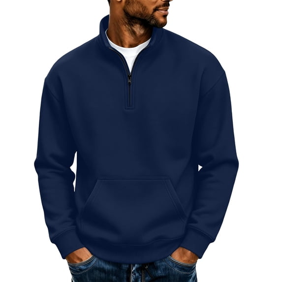 Mineart Men Quarter Zip Pullover 1/4 Zip Mock Neck Fleece Sweatshirt Long Sleeve Tops