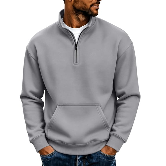 Mineart Men Quarter Zip Pullover 1/4 Zip Mock Neck Fleece Sweatshirt Long Sleeve Tops