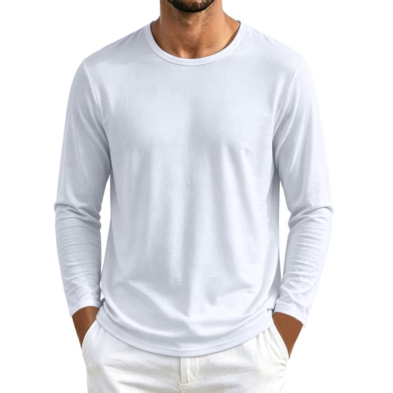 Mineart Men Quick Dry Athletic Shirt Solid Crew Neck Long Sleeve Pullover Breathable Mesh Sport Top