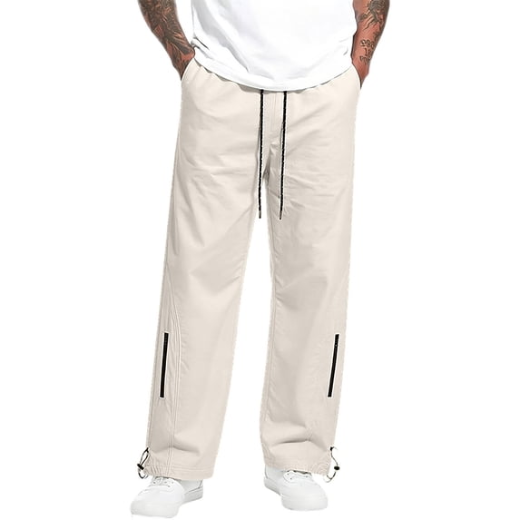 Mineart Men Windproof Water Resistant Loose Cargo Long Pants Lightweight Solid Outdoor Trousers for Hiking Mountaineering Casual Daily Use