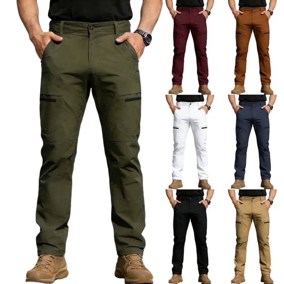 Mineart Men's Casual Cargo Pants Drawstring Hiking Workout Tactical Joggers Sweatpants for Men with Multi-Pocket