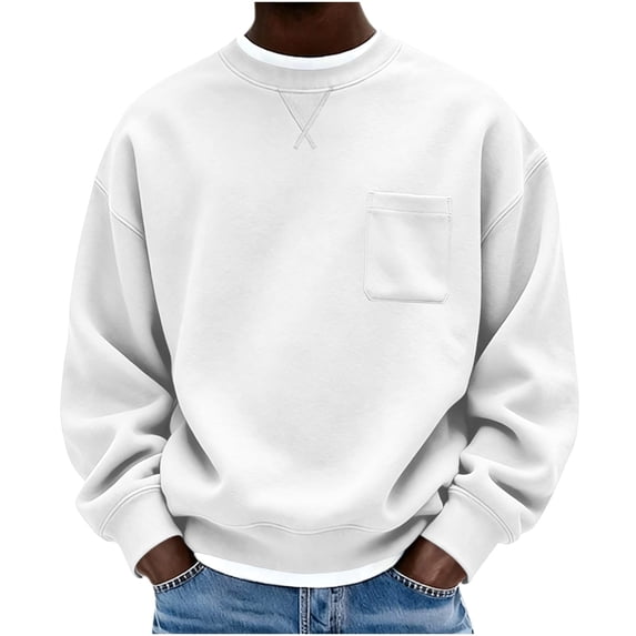 Mineart Men's Crewneck Sweatshirt Long Sleeve Fall Oversized Pullover Tops Loose Fit Athletic Comfy Basic Shirts