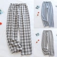 thumbnail image 1 of Mineart Men's Relaxed Fit Sleep Pant Plaid Pants Elastic Waist Drawstring Loose Soft Thin Sleepwear Long Pajama, 1 of 3