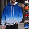 thumbnail image 1 of Mineart Mens Fashion Loose Sweatshirt Long Sleeve Top Casual Printed Color Gradient Pattern Hoodies with Pocket Drawstring Pullover, 1 of 6