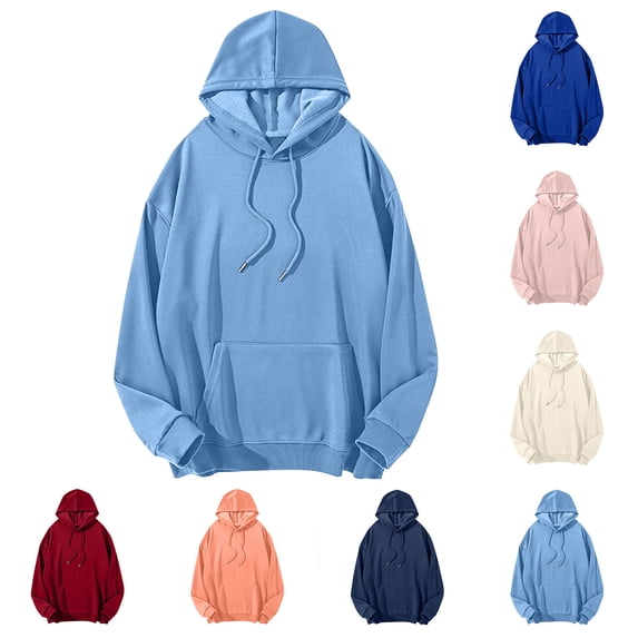 Mineart Mens Solid Color Casual Pullover with Drawstring Pocket Hoodie Long Sleeve Lightweight Sweatshirt Athletic Workou Daily Wear(S-5XL)