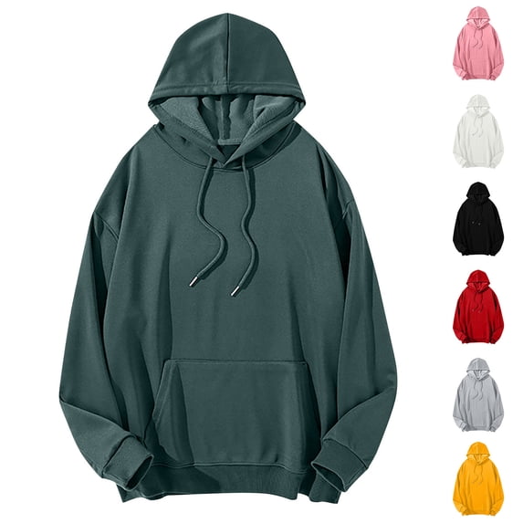 Mineart Mens Solid Color Casual Pullover with Drawstring Pocket Hoodie Long Sleeve Lightweight Sweatshirt Athletic Workou Daily Wear(S-5XL)